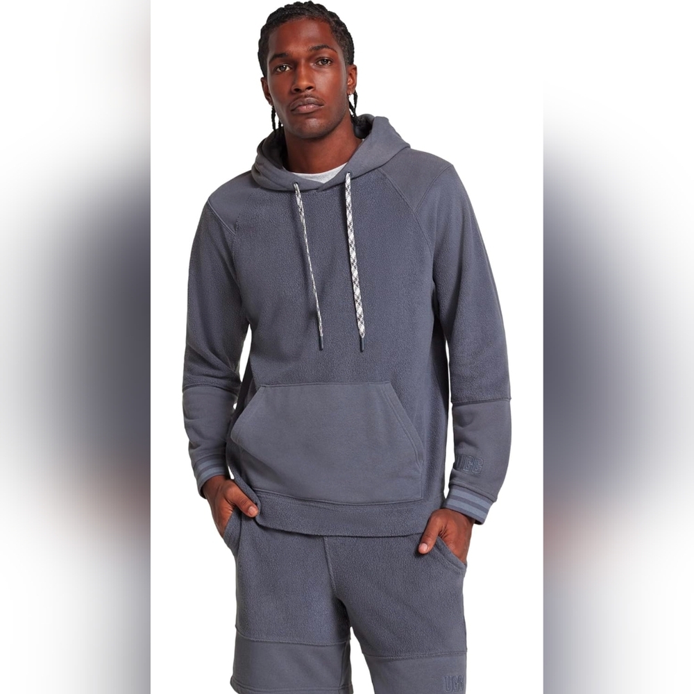 NWT UGG Men's Blake Surf Knit DrawString Pullover Grey Hoodie Size Medium